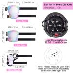 FIODAY Kids Helmet Knee Pads for Kids Unicorn Knee and Elbow Pads Wrist Guards Adjustable Protective Gear Set for Girls Boys Sports Skateboard Inline Skating Scooter, Rainbow, 3-8 Years