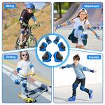 Kids Protective Gear Set Wemfg Knee Pads for Kids 3-8 Years Toddler Knee and Elbow Pads with Wrist Guards 3 in 1 for Skating Cycling Bike Rollerblading Scooter(Blue)