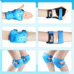 JBM Kids/Youth Knee Pad Elbow Pads and Wrist Guards Protective Gear Set for Skateboarding Cycling Roller Skating Inline Skating Scooter Riding Sports BMX Biking Sports (Blue)