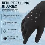 Kami-So Competition Ice Skating Jeweled Gloves | Figure Skating Gloves with Gel Wrist Protection and Crystals | Figure Skate Gear and Accessories for Practice | Black | Medium Waterproof