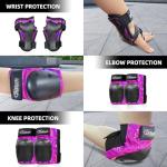 Nattork Knee Pads for Kids Youth Audlt，Knee and Elbow Pads with Wrist Guards 6 in 1 Protective Gear Set for Skateboard, Roller Skate, Inline Skates, Cycling and Scooter Boys Girls