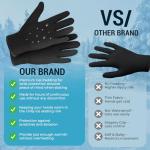 Kami-So Competition Ice Skating Jeweled Gloves | Figure Skating Gloves with Gel Wrist Protection and Crystals | Figure Skate Gear and Accessories for Practice | Black | Medium Waterproof