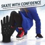 Kami-So Competition Ice Skating Jeweled Gloves | Figure Skating Gloves with Gel Wrist Protection and Crystals | Figure Skate Gear and Accessories for Practice | Black | Medium Waterproof
