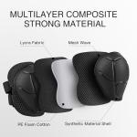 6PCS Kids Protective Gear Set, Knee Pads for Kids 3-10 Years Old, Toddler Elbow Pads, Wrist Guards, Skating Cycling Bike Rollerblading Scooter, Upgraded & Durable Material, Boys, Girls,Youth, Black