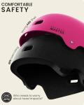 OutdoorMaster Skateboard Cycling Helmet - Two Removable Liners Ventilation Multi-Sport Scooter Roller Skate Inline Skating for Kids, Youth & Adults - M - Pink