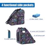 Holisogn Ice, Figure, Inline and Roller Skate Bag, Premium and Fashion Bags for child, kids, teenager, adult (Peace & Love Black HLS002)