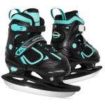 MammyGol Adjustable Ice Skates for Kids Boys and Girls, Hockey Lace-Up Skate, Teal Ice Skating Size 1-4 for Beginner