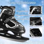 MammyGol Adjustable Ice Skates for Kids, Boys and Girls, Hockey Lace-Up Skate, Black Ice Skating Size M for Beginner
