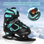MammyGol Adjustable Ice Skates for Kids Boys and Girls, Hockey Lace-Up Skate, Teal Ice Skating Size 1-4 for Beginner