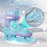 Nattork Adjustable Kids Ice Skates - 4 Size Adjustable Hockey Lace-Up Skates with Warm Plush Lining, Triple Safety Ankle Support, Stainless Steel Blades - Perfect for Boys and Girls Aged 3-12