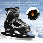 MammyGol Adjustable Ice Skates for Kids, Boys and Girls, Hockey Lace-Up Skate, Black Ice Skating Size M for Beginner