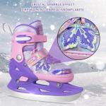 Nattork Adjustable Kids Ice Skates - 4 Size Adjustable Hockey Lace-Up Skates with Warm Plush Lining, Triple Safety Ankle Support, Stainless Steel Blades - Perfect for Boys and Girls Aged 3-12