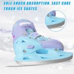 Nattork Adjustable Kids Ice Skates - 4 Size Adjustable Hockey Lace-Up Skates with Warm Plush Lining, Triple Safety Ankle Support, Stainless Steel Blades - Perfect for Boys and Girls Aged 3-12