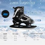 MammyGol Adjustable Ice Skates for Kids, Boys and Girls, Hockey Lace-Up Skate, Black Ice Skating Size M for Beginner