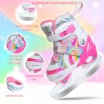 BASYNOL Nattork Girls Ice Skates for Kids Boys,Adjustable Kids Ice Hockey Skates for Outdoor Indoor Rink,Soft Padding and Reinforced Ankle Support Ice Skate,Rainbow XS