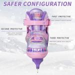 Nattork Adjustable Kids Ice Skates - 4 Size Adjustable Hockey Lace-Up Skates with Warm Plush Lining, Triple Safety Ankle Support, Stainless Steel Blades - Perfect for Boys and Girls Aged 3-12