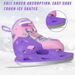 Nattork Adjustable Kids Ice Skates - 4 Size Adjustable Hockey Lace-Up Skates with Warm Plush Lining, Triple Safety Ankle Support, Stainless Steel Blades - Perfect for Boys and Girls Aged 3-12