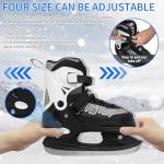 Nattork Ice Skates for Kids Boys and Girls -Adjustable Blue,Black,Pink,Purple Ice Hockey Skates,Warm and Soft Plush Lining and Enhanced Ankle Support