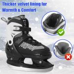 Nattork Ice Skates for Kids Boys and Girls -Adjustable Blue,Black,Pink,Purple Ice Hockey Skates,Warm and Soft Plush Lining and Enhanced Ankle Support