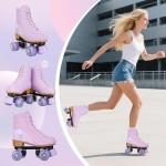 Light-Up Women's Roller Skates – Adjustable Purple 4-Wheel