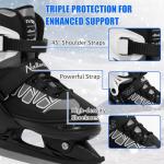 Nattork Ice Skates for Kids Boys and Girls -Adjustable Blue,Black,Pink,Purple Ice Hockey Skates,Warm and Soft Plush Lining and Enhanced Ankle Support