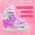 SMOOJOY Adjustable Ice Skates for Kids Boys Girls, Smooth Blades Iceskates, Breathable Fabric and Comfortable Lining Ice Skates, Hockey Skates Shoes for Ages 5-8, Outdoor and Indoor Rink