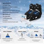 MammyGol Adjustable Ice Skating for Kids, Boys and Girls, Blue Ice Skates Size Large Hockey Lace-Up Ice Skates for Beginner