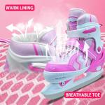 SMOOJOY Adjustable Ice Skates for Kids Boys Girls, Smooth Blades Iceskates, Breathable Fabric and Comfortable Lining Ice Skates, Hockey Skates Shoes for Ages 5-8, Outdoor and Indoor Rink