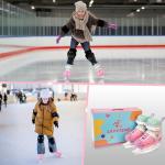 LEVYTEMP Adjustable Girls Ice Skates for Kids - Ice Skating Shoes - Hockey Lace-Up Skates for Youth Beginners,Pink Blue Green