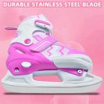 SMOOJOY Adjustable Ice Skates for Kids Boys Girls, Smooth Blades Iceskates, Breathable Fabric and Comfortable Lining Ice Skates, Hockey Skates Shoes for Ages 5-8, Outdoor and Indoor Rink