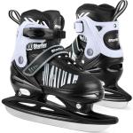Sitanflex Ice Skates, Adjustable Ice Skates for Kids, Girls and Boys Ages 4-12, Toddler Ice Hockey Skates for Outdoor and Rink, Soft Padding and Reinforced Ankle Support, White