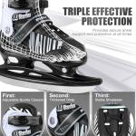 Sitanflex Ice Skates, Adjustable Ice Skates for Kids, Girls and Boys Ages 4-12, Toddler Ice Hockey Skates for Outdoor and Rink, Soft Padding and Reinforced Ankle Support, White