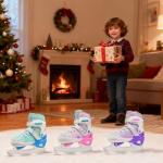 WELLWON Ice Skate for Kids Boys Girls, Adjustable Blades Iceskates, Ice Hockey Skates Size L for Beginner Age 6-12