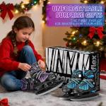 Sitanflex Ice Skates, Adjustable Ice Skates for Kids, Girls and Boys Ages 4-12, Toddler Ice Hockey Skates for Outdoor and Rink, Soft Padding and Reinforced Ankle Support, White