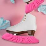 Prasacco Ice Skate Blade Covers, Winter Skate Guards Kids Hockey Skate Blade Protector Guards for Hockey Skates Sports Ice Skate Blade Cover for Kids Youth Adult Men Women Boys Girls (Pink/S)