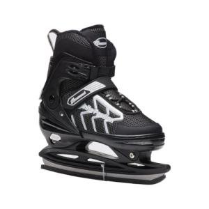Ice Skates，Boys Hockey Skates,Skates with Adjustable 4 Sizes for Boys Girls Youth Men Women and Beginners (Black Silver, L (4-7) Kid's/(6-8) Women's/(5-7) Men's)