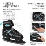 Ice Skates,Hockey Skates,Skates with Adjustable 4 Sizes for Boys Girls Youth Men Women and Beginners (Siver, L (4-7) Kid's/(6-8) Women's/(5-7) Men's)