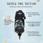 Ice Skates，Boys Hockey Skates,Skates with Adjustable 4 Sizes for Boys Girls Youth Men Women and Beginners (Black Silver, L (4-7) Kid's/(6-8) Women's/(5-7) Men's)