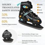 Ice Skates,Hockey Skates,Skates with Adjustable 4 Sizes for Boys Girls Youth Men Women and Beginners (Siver, L (4-7) Kid's/(6-8) Women's/(5-7) Men's)