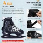 Ice Skates，Boys Hockey Skates,Skates with Adjustable 4 Sizes for Boys Girls Youth Men Women and Beginners (Black Silver, L (4-7) Kid's/(6-8) Women's/(5-7) Men's)