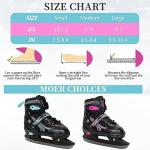 Ice Skates,Hockey Skates,Skates with Adjustable 4 Sizes for Boys Girls Youth Men Women and Beginners (Siver, L (4-7) Kid's/(6-8) Women's/(5-7) Men's)
