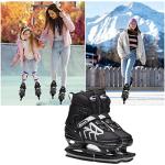Ice Skates，Boys Hockey Skates,Skates with Adjustable 4 Sizes for Boys Girls Youth Men Women and Beginners (Black Silver, L (4-7) Kid's/(6-8) Women's/(5-7) Men's)