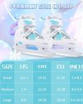 Maxluke Girl's Adjustable Ice Skates | Ice Hockey Skates for Kids Girls Boys | Youth Beginner Ice Skating Shoes for Outdoor and Rink | Soft Comfortable Lining | White Snowflake Style