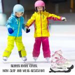 CUNTAUK Ice Skate Guards, Hockey Shoes Ice Skate Blade Covers, Adjustable Buckles Ice Skating Protector Figure Skate Guards Ice Hockey Accessories for Teens Kids S Ice Skating Skates (Black, Small)