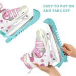 Lnrkai Ice Skate Guards, Kids Ice Skate Blade Covers, Adjustable Hockey Skate Guards, Ice Skating Blade Protector Accessories for Figure Skates Hockey (1, Green, M)