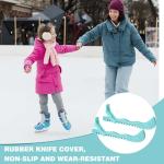 Lnrkai Ice Skate Guards, Kids Ice Skate Blade Covers, Adjustable Hockey Skate Guards, Ice Skating Blade Protector Accessories for Figure Skates Hockey (1, Green, M)