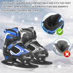 Nattork Ice Skates for Big Kids, Soft Padding and Reinforced Ankle Support Ice Black Hockey Adjustable Skates for Outdoor and Rink (1-4 US)
