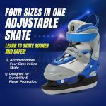 Winnwell Balance Blade Adjustable Skate - Ice Hockey Skates for Boys & Girls - Kids Ice Skates to Help Children Learn to Skate - Adjust Boot with 4 Sizes