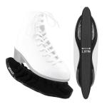 Ice Skate Blade Covers with Thickened Widened Bottom 2-PCS, 1.97IN Wide Cut-Resistant Nylon and Double-Layer Polar Fleece Blades Guards for Hockey Skates & Figure Skates & Ice Skates & Speed Skates,XS