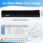 Ice Skate Blade Covers with Thickened Widened Bottom 2-PCS, 1.97IN Wide Cut-Resistant Nylon and Double-Layer Polar Fleece Blades Guards for Hockey Skates & Figure Skates & Ice Skates & Speed Skates,XS